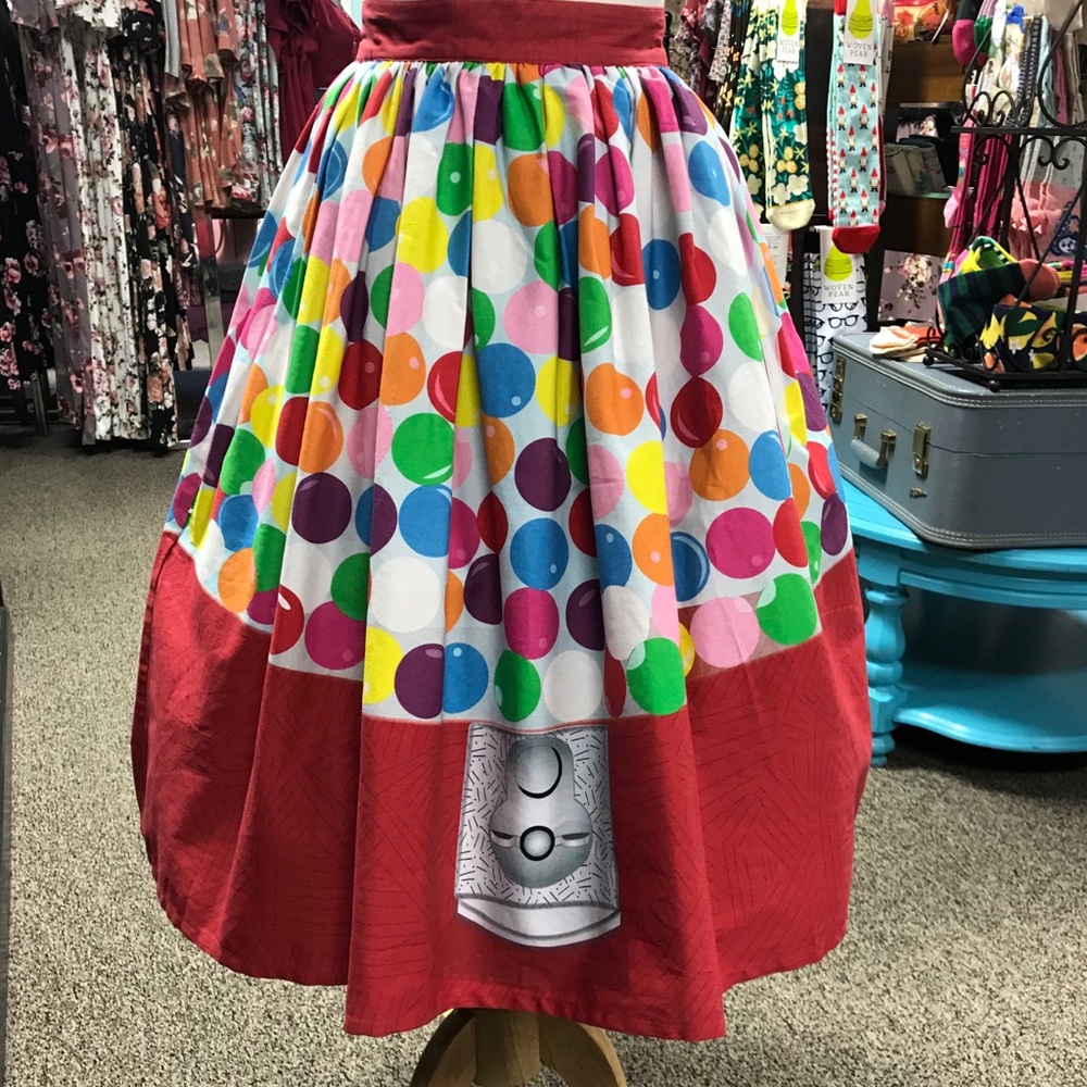 Bubblegum Skirt Unique Vintage Retro Pinup Red - Picture 3 of 4